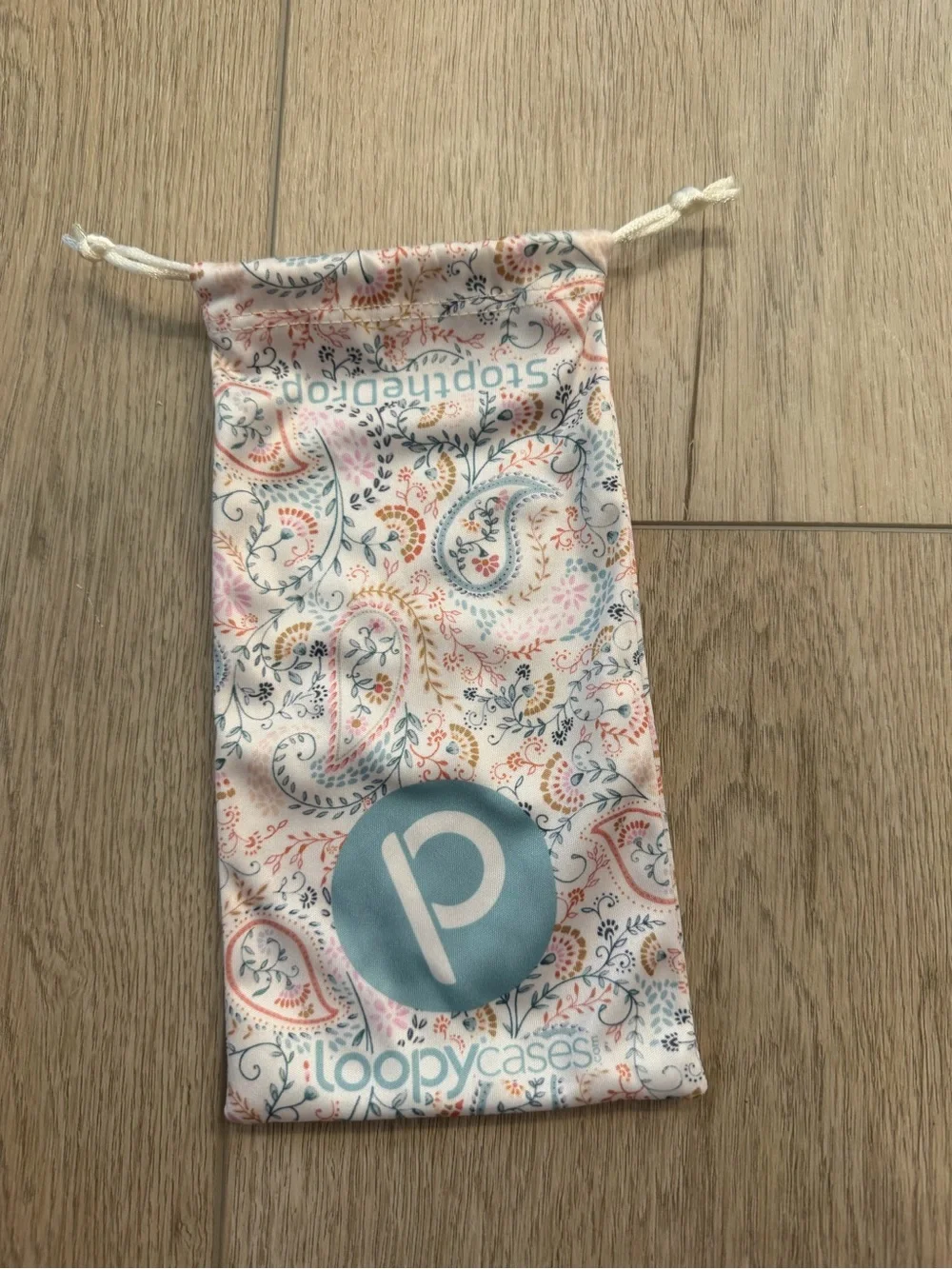 Loopy Case Cream Painted Paisley iPhone Case with Blue Grip